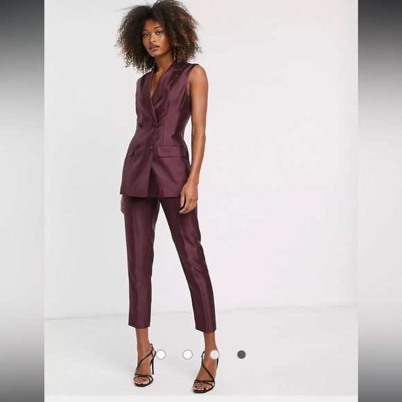 ASOS Pants - ASOS Maroon Tuxedo Set